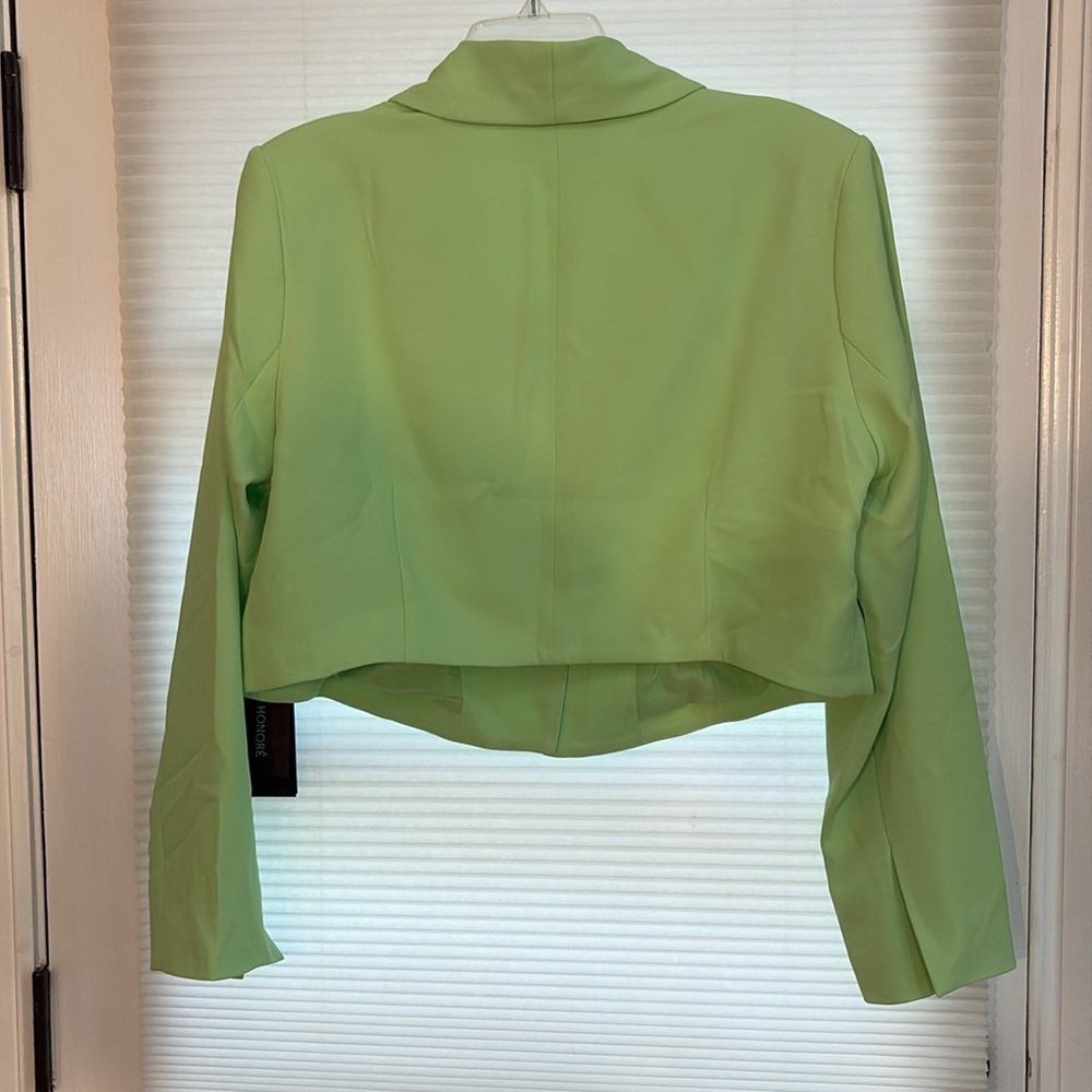 11 Honore NWT Size 14 Ariel Cropped Blazer in Paradise Green - Picture 8 of 13